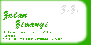zalan zimanyi business card