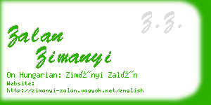 zalan zimanyi business card